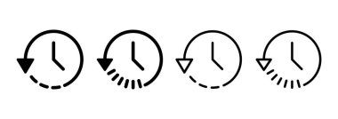 Tarih simgesi logosu tasarımı. Son olay geçmişi işareti ve simgesi