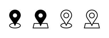 Haritalar ve logo tasarımı. konum işareti ve sembol. coğrafi konum, imleç simgesi.