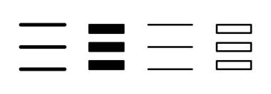Menü simgesi logosu tasarımı. Web menü işareti ve sembol. Hamburger menüsü sembolü