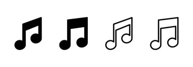 Müzik simgesi logosu tasarımı. nota işareti ve sembol