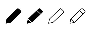 Kalem simgesi logosu tasarımı. Kalem işareti ve sembol. Simge vektörünü düzenle