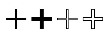 Artı simge logosu tasarımı. Artı işareti ve sembol ekle