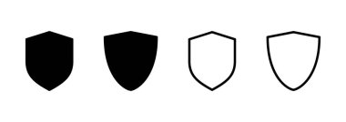 Kalkan simgesi logosu tasarımı. Koruma ikonu. Güvenlik işareti ve sembol