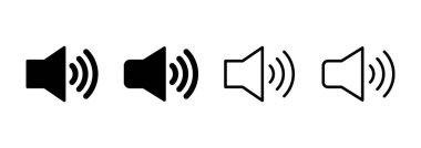 Hoparlör simgesi logosu tasarımı. Ses düzeyi ve sembol. Hoparlör ikonu. ses sembolü