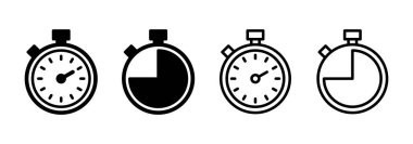 Kronometre simgesi logosu tasarımı. Zamanlayıcı işareti ve sembol. Geri sayım simgesi. Zaman Dönemi