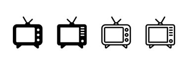 Televizyon ikonu logosu tasarımı. televizyon işareti ve sembol
