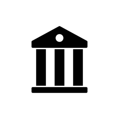Uygulamalar ve web siteleri için banka simgesi. Banka işareti ve sembol, müze, üniversite