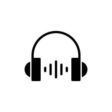 Uygulamalar ve web siteleri için kulaklık simgesi. İmza ve sembol.