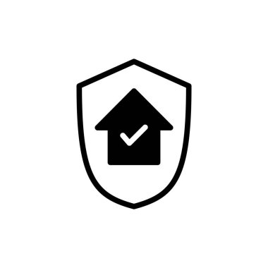 Uygulamalar ve web siteleri için ev sigortası simgesi. ev koruma işareti ve sembol