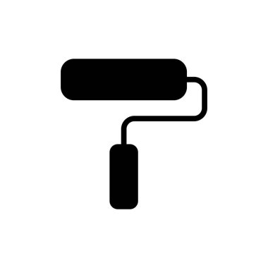 Uygulamalar ve web siteleri için resim simgesi. Boya fırçası işareti ve sembol. boyama silindiri vektörü