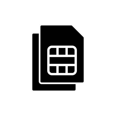 Uygulamalar ve web siteleri için Sim kart simgesi. çift sim kart işareti ve sembol