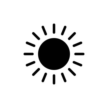 Uygulamalar ve web siteleri için güneş simgesi. Parlaklık işareti ve sembol