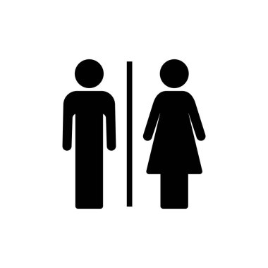Uygulamalar ve web siteleri için tuvalet simgesi. Kızlar ve erkekler tuvaletleri imzalar ve simgeler. Banyo tabelası. wc, tuvalet