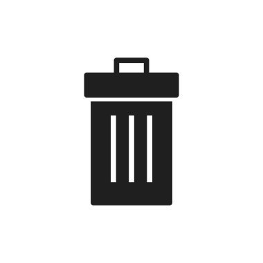 Uygulamalar ve web siteleri için çöp simgesi simgesi. Çöp kutusu simgesi. İşareti ve sembolü sil.