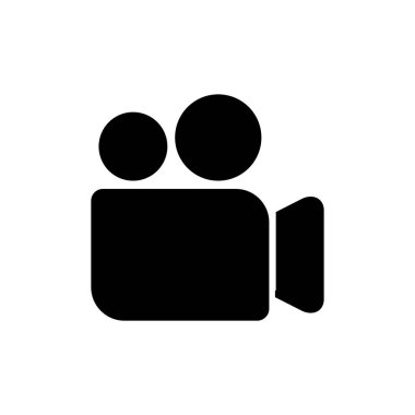 Uygulamalar ve web siteleri için video simgesi. Video kamera işareti ve sembol. Film tabelası. Sinema