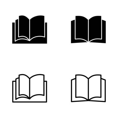 Kitap ikonu vektörü. Açık kitap işareti ve sembol. Kitap simgesi