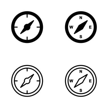 Pusula simgesi vektörü. ok pusula simgesi işareti ve sembolü