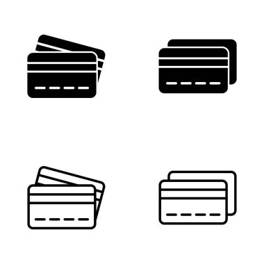 Kredi kartı ikon vektörü. Kredi kartı ödeme imzası ve sembolü