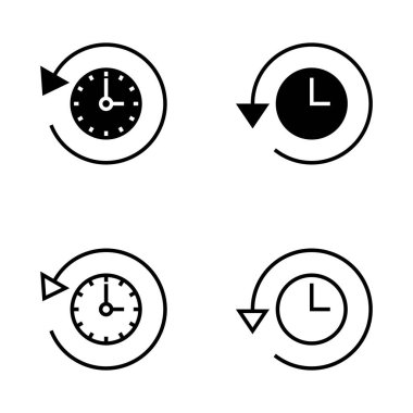 Tarih simgesi vektörü. Son olay geçmişi işareti ve simgesi