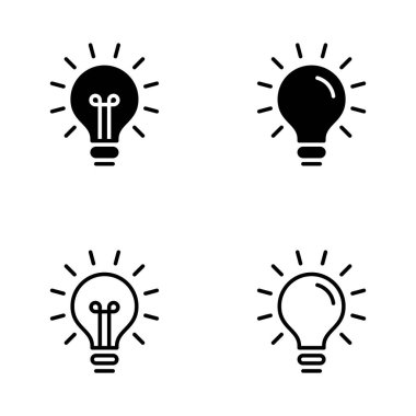 Lamba simgesi vektörü. Ampul işareti ve sembol. fikir sembolü.