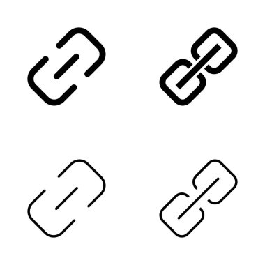Bağlantı simgesi vektörü. Hiper bağlantı zinciri işareti ve sembolü