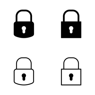Simge vektörünü kilitle. Asma kilit işareti ve sembol. Şifreleme simgesi. Güvenlik sembolü