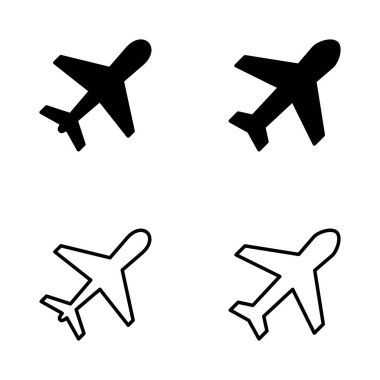 Düzlem simgesi vektörü. Uçak işareti ve sembol. Uçuş taşıma sembolü. Seyahat işareti. uçak.