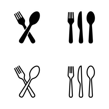kaşık ve çatal ikon vektörü. kaşık, çatal ve bıçak ikonu vektörü. Restoran işareti ve sembolü