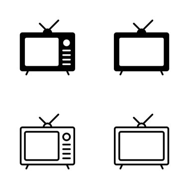 Televizyon ikonu vektörü. televizyon işareti ve sembol
