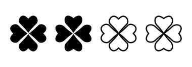 Yonca simgesi logosu tasarımı. Yonca işareti ve sembol. dört yapraklı yonca simgesi.