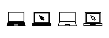 Laptop simge logosu tasarımı. bilgisayar işareti ve sembol