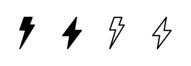 Şimşek simgesi logosu tasarımı. Elektrik işareti ve sembol. Güç simgesi. enerji işareti