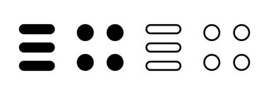 Menü simgesi logosu tasarımı. Web menü işareti ve sembol. Hamburger menüsü sembolü