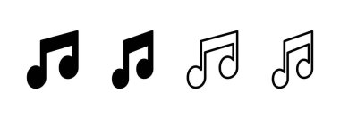 Müzik simgesi logosu tasarımı. nota işareti ve sembol