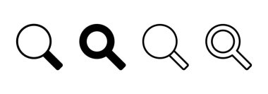 Arama simgesi logosu tasarımı. Büyüteç işareti ve sembolü ara