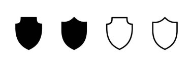 Kalkan simgesi logosu tasarımı. Koruma ikonu. Güvenlik işareti ve sembol