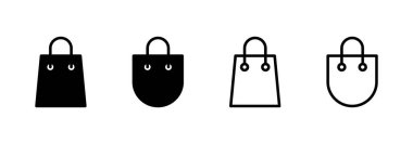 Alışveriş çantası simgesi logosu tasarımı. Alışveriş işareti ve sembol