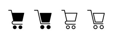 Alışveriş simgesi logosu tasarımı. Alışveriş arabası işareti ve sembol. Trolley simgesi