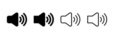 Hoparlör simgesi logosu tasarımı. Ses düzeyi ve sembol. Hoparlör ikonu. ses sembolü