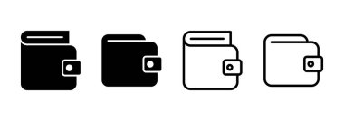 Cüzdan simgesi logosu tasarımı. cüzdan işareti ve sembol