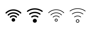 Wifi simgesi logo tasarımı. İşaret işareti ve sembol. Kablosuz simge