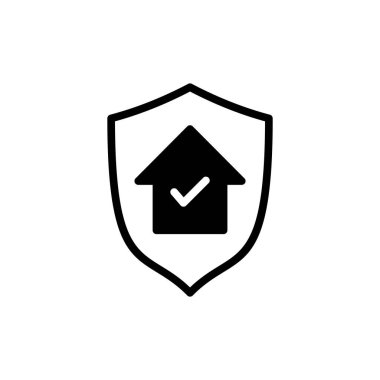 Uygulamalar ve web siteleri için ev sigortası simgesi. ev koruma işareti ve sembol
