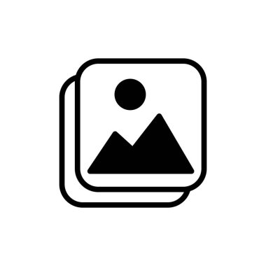 Uygulamalar ve web siteleri için resim simgesi. Fotoğraf galerisi işareti ve sembol. resim simgesi