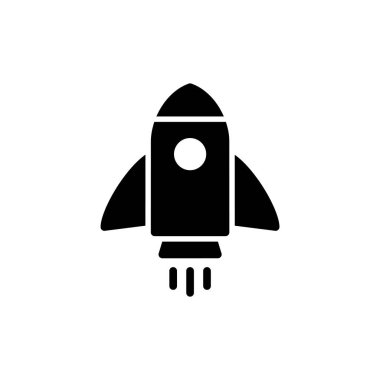 Uygulamalar ve web siteleri için roket simgesi. Başlangıç işareti ve sembol. roket fırlatma simgesi
