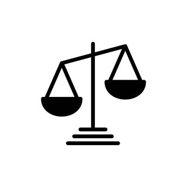Uygulamalar ve web siteleri için simge sembolünü ölçeklendirir. Kanun ölçekli ikon. Adalet işareti ve sembol