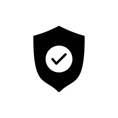 Uygulamalar ve web siteleri için kalkan işaretleme simgesi. Koruma onayı işareti. Sigorta simgesi