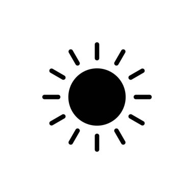 Uygulamalar ve web siteleri için güneş simgesi. Parlaklık işareti ve sembol