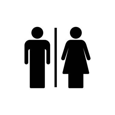 Uygulamalar ve web siteleri için tuvalet simgesi. Kızlar ve erkekler tuvaletleri imzalar ve simgeler. Banyo tabelası. wc, tuvalet
