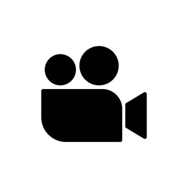 Uygulamalar ve web siteleri için video simgesi. Video kamera işareti ve sembol. Film tabelası. Sinema