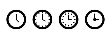 Saat simgesi vektörü. Zaman işareti ve sembol. saat simgesi